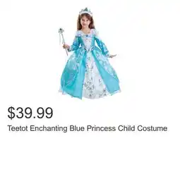 Costco Teetot Enchanting Blue Princess Child Costume offer