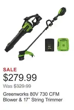 Costco Greenworks 80V 730 CFM Blower & 17 String Trimmer offer