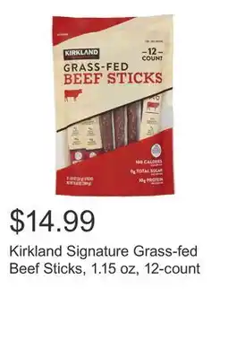 Costco Kirkland Signature Grass-fed Beef Sticks, 1.15 oz, 12-count offer