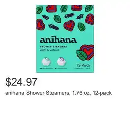 Costco anihana Shower Steamers, 1.76 oz, 12-pack offer