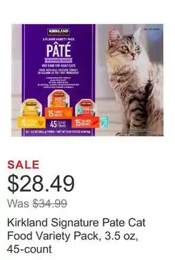 Costco Kirkland Signature Pate Cat Food Variety Pack, 3.5 oz, 45-count offer