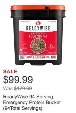 Costco ReadyWise 94 Serving Emergency Protein Bucket (94Total Servings) offer