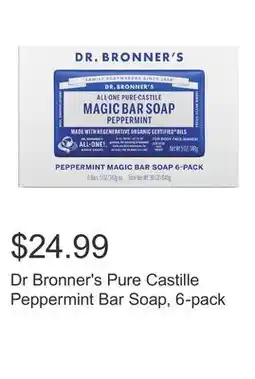 Costco Dr Bronner's Pure Castille Peppermint Bar Soap, 6-pack offer