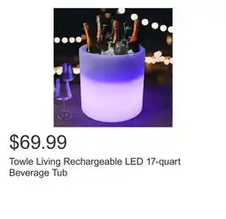 Costco Towle Living Rechargeable LED 17-quart Beverage Tub offer