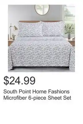 Costco South Point Home Fashions Microfiber 6-piece Sheet Set offer