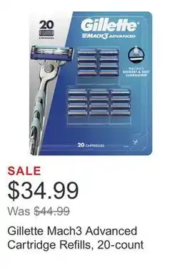 Costco Gillette Mach3 Advanced Cartridge Refills, 20-count offer