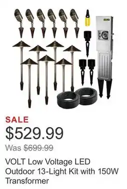 Costco VOLT Low Voltage LED Outdoor 13-Light Kit with 150W Transformer offer
