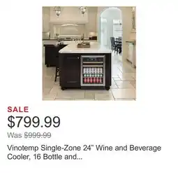 Costco Vinotemp Single-Zone 24 Wine and Beverage Cooler, 16 Bottle and 106 Can Capacity offer