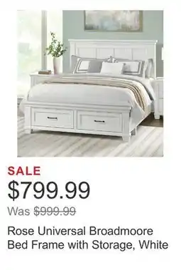 Costco Rose Universal Broadmoore Bed Frame with Storage, White offer