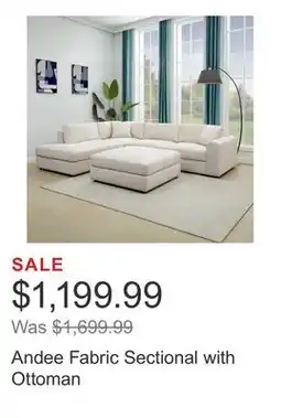 Costco Andee Fabric Sectional with Ottoman offer