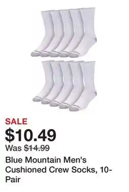 Tractor Supply Company Blue Mountain Men's Cushioned Crew Socks, 10-Pair offer