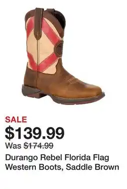Tractor Supply Company Durango Rebel Florida Flag Western Boots, Saddle Brown offer