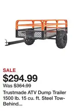 Tractor Supply Company Trustmade ATV Dump Trailer 1500 lb. 15 cu. ft. Steel Tow-Behind Cart Removable Sides 2 Tire offer