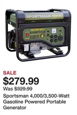 Tractor Supply Company Sportsman 4,000/3,500-Watt Gasoline Powered Portable Generator offer