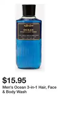 Bath & Body Works Men's Ocean 3-in-1 Hair, Face & Body Wash offer