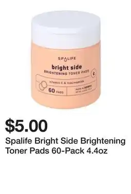 Five Below Spalife Bright Side Brightening Toner Pads 60-Pack 4.4oz offer