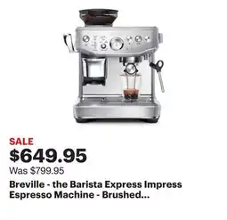 Best Buy Breville - the Barista Express Impress Espresso Machine - Brushed Stainless Steel offer
