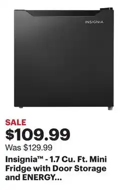 Best Buy Insignia - 1.7 Cu. Ft. Mini Fridge with Door Storage and ENERGY STAR Certification - Black offer