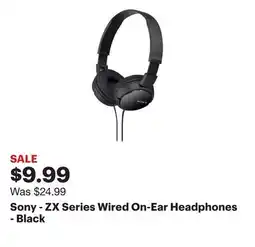 Best Buy Sony - ZX Series Wired On-Ear Headphones - Black offer