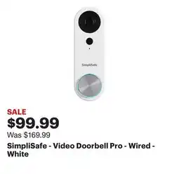 Best Buy SimpliSafe - Video Doorbell Pro - Wired - White offer