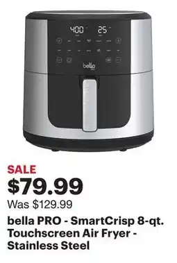 Best Buy bella PRO - SmartCrisp 8-qt. Touchscreen Air Fryer - Stainless Steel offer