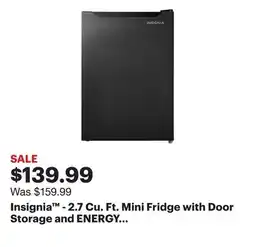 Best Buy Insignia - 2.7 Cu. Ft. Mini Fridge with Door Storage and ENERGY STAR Certification - Black offer