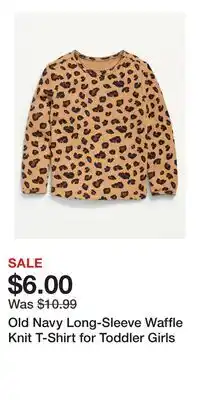 Old Navy Old Navy Long-Sleeve Waffle Knit T-Shirt for Toddler Girls offer