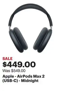 Best Buy Apple - AirPods Max 2 (USB-C) - Midnight offer