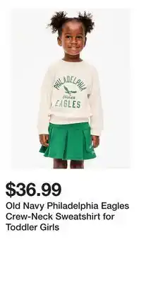 Old Navy Old Navy Philadelphia Eagles Crew-Neck Sweatshirt for Toddler Girls offer