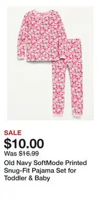 Old Navy Old Navy SoftMode Printed Snug-Fit Pajama Set for Toddler & Baby offer