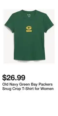 Old Navy Old Navy Green Bay Packers Snug Crop T-Shirt for Women offer
