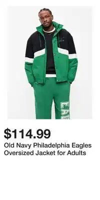 Old Navy Old Navy Philadelphia Eagles Oversized Jacket for Adults offer