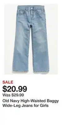 Old Navy Old Navy High-Waisted Baggy Wide-Leg Jeans for Girls offer
