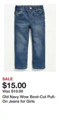 Old Navy Old Navy Wow Boot-Cut Pull-On Jeans for Girls offer