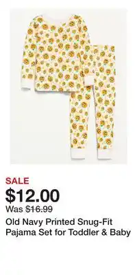Old Navy Old Navy Printed Snug-Fit Pajama Set for Toddler & Baby offer