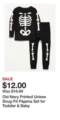 Old Navy Old Navy Printed Unisex Snug-Fit Pajama Set for Toddler & Baby offer