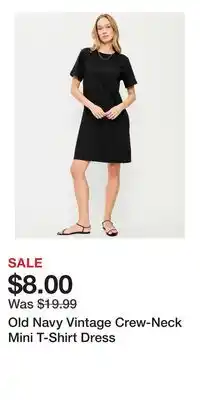 Old Navy Old Navy Vintage Crew-Neck Mini T-Shirt Dress offer