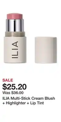 Ulta Beauty ILIA Multi-Stick Cream Blush + Highlighter + Lip Tint offer