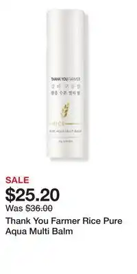 Ulta Beauty Thank You Farmer Rice Pure Aqua Multi Balm offer