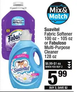 Super King Markets Suavitel Fabric Softener 100 oz - 105 oz or Fabuloso Multi-Purpose Cleaner 128 oz offer