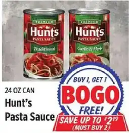 Rouses Hunt's Pasta Sauce offer