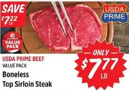 Rouses Usda prime beef boneless top sirloin steak offer