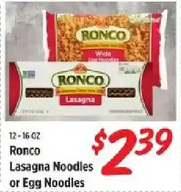 Rouses Ronco Lasagna Noodles or Egg Noodles offer