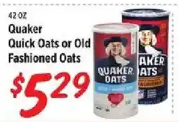 Rouses Quaker quick oats or old fashioned oats offer