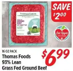 Rouses Thomas Foods Grass Fed Ground Beef offer