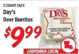Rouses Day's deer burritos offer