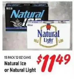 Rouses Natural Ice or Natural Light offer