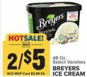 Food Lion Breyers Ice Cream 48 oz offer