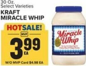 Food Lion Kraft Miracle Whip 30 oz offer