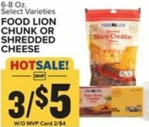 Food Lion Food Lion Chunk Or Shredded Cheese offer